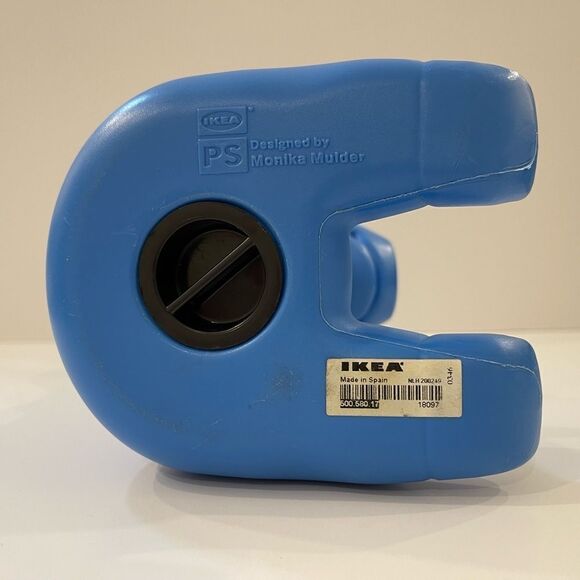 Rare || IKEA || Rigid plastic coin bank by designer Monika Mulder || blue || - Picture 5 of 10